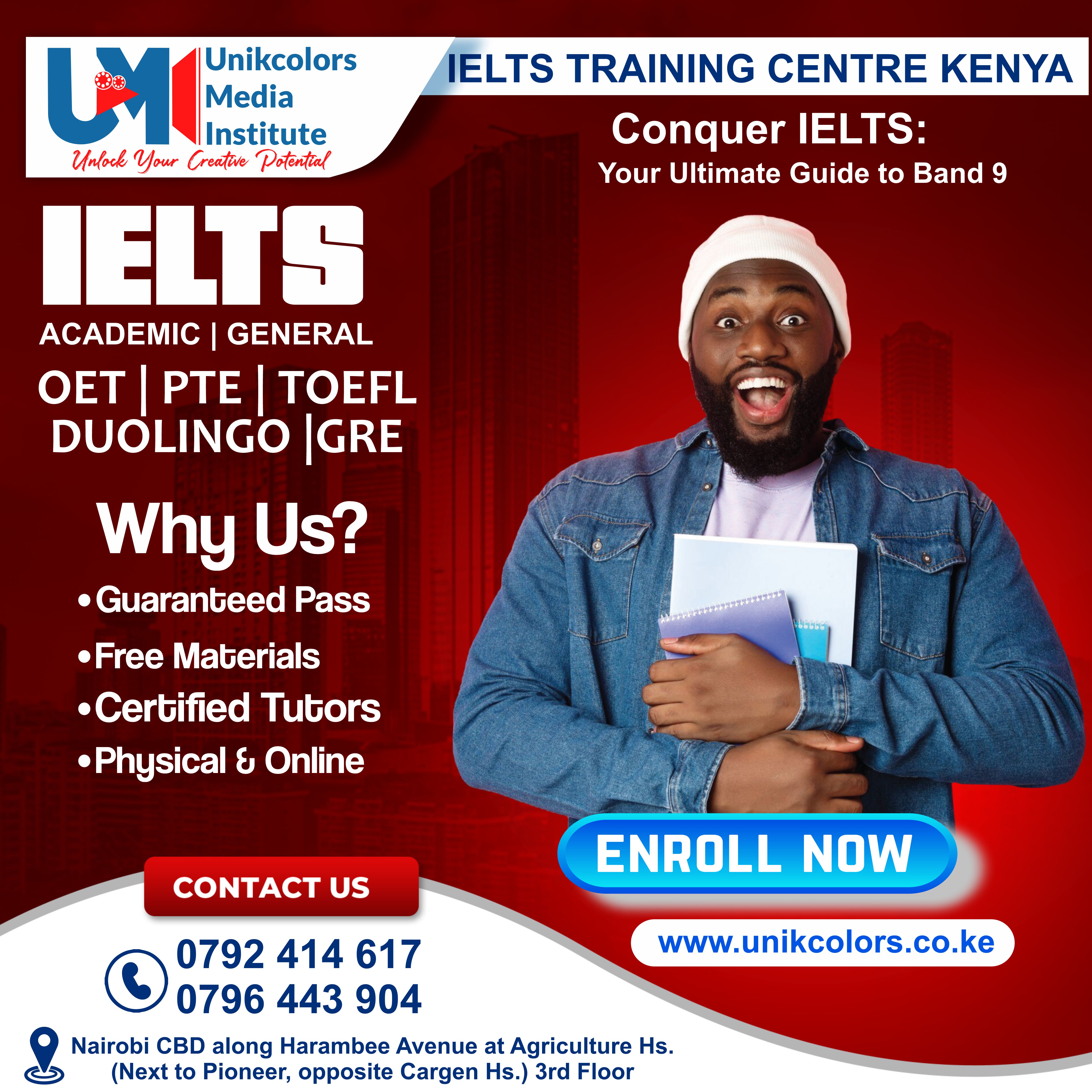 IELTS TRAINING CENTRE KENYA - IELTS PREPARATION | OET | TOEFL | PTE | GRE | DUOLINGO